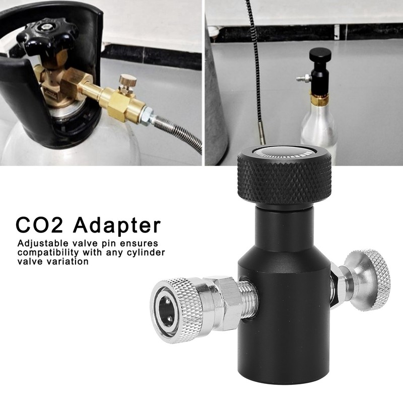 G1/2-14 CO2 Refill Adapter Connector Black Soda ASA Release Valve