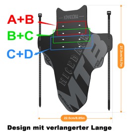 NICEDACK Mudguard Mountain Bike, Pack of 2 Mudguard Fit 20 - 29 Inch MTB Mudguard Front and Rear Compatible Bicycle Splash Guard (Grey/Grey)