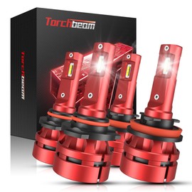 Torchbeam 2026 9005/H11 LED Fog Lights 1:1 Replacement, 118000LM 10X Brighter, 80,000Hrs, Plug and Play，Pack of 4