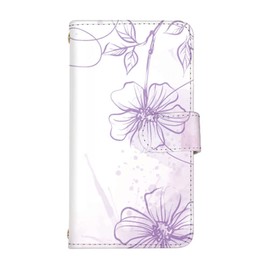 Sumaho Pixel 8a Compatible with Sumaho Keesu Card Slots 8a Case Floral Pattern Simple Line Drawing Style Folio Case for Pixel Eight A Simple Shock Resistant Magnetic SIM Free (E.Purple) vc-870