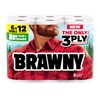 Brawny Tear-A-Square 3-Ply Paper Towels, 6 Double Rolls = 12