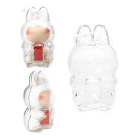 KBBYT Clear Acrylic Display Case for 17cm Dolls - Protective Cover for Collectibles, Dust Resistant Doll Storage Box, Fits Have a Seat Figure, Ideal for Shelf Display/Convention Travel (Sitting 02)