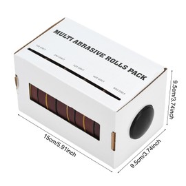 Emery Cloth Roll, Abrasive Sandpaper Roll with Dispenser, Sandpaper Assortment for Wood Furniture Metal Automotive (6Meters) (5roll-6M)