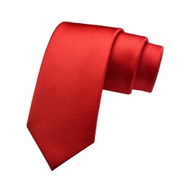 Branduce Mens Classic Red Ties for Men Wedding Tuxedo Business Formal Necktie Solid Silk Woven Tie (TA02-01)