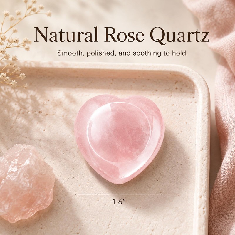 Heart Worry Stone, Encouragement Pocket Hug with Inspirational Card