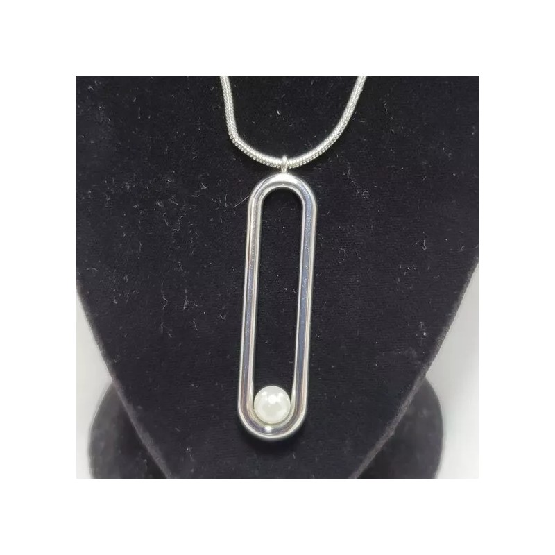 Illuminata silver pendant necklace with pearl bead NWT