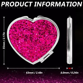 mriQualyndra Red Metal Mirror, Double Sided Handheld Mirror, 1x and 2X Magnifiers Makeup Stuffs for Travel Daily Use Party Favors Women，1x and 2X Magnifiers