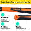 WEDO 96oz Brass Hammer,Solid Brass Mallet Hammer with Fiberglass Handle,Double