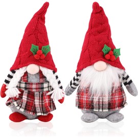 KAHEIGN 2 x Christmas Decoration Gnome, Christmas Gnome Plush Doll, Santa Doll, Elf Doll for Christmas, Fireplaces, Office, Christmas Party Decoration (27 cm x 14 cm)