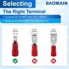 Baomain 0.11" Female & Male Spade Connectors 22-16 AWG Insulated