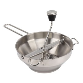 Stainless Steel Food Mill with 3 Interchangeable Grinding Plates, Anti Slip Handle, Soft Ball for Baby Food, Rotatable Handle, Easy to Use, Manual Food Mill