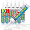 Silicone Caulk & Sealant Clear, 10 Pack - 100% Waterproof