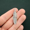 Unbranded 4 Feather Pendant Charms Antique Silver Tone - SC6674