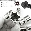 14Pcs Female E-Torx Star Socket Set, 1/4, 3/8, 1/2 in