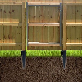 Fence Post Anchor Ground Spike Metal Black Powder Coated 32 x 4 x 4 Inches Outer Diameter (Inner Diameter 3.5 x3.5 Inches), Pack of 1