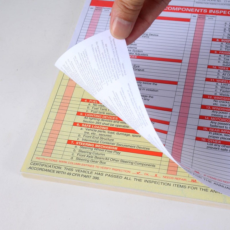 25Pack Inspection Forms and Stickers，Annual Vehicle Inspection Report，Annual Inspection Sticker，3-Ply