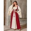 Abaowedding Women Renaissance Costume Medieval Dress Irish Cosplay Burgundy Large