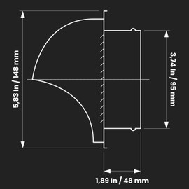 Repa Market 4" Inch Stainless Steel Vent Cover with Rubber Seal - Round HVAC Intake/Exhaust Cap with Grille to Prevent Air Back Flow from Gusts - Includes Water Drip for Drainage