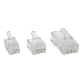 Crimping plug, InLine®, 6P6C RJ12 for flat cable, 10pcs pack