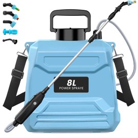 Battery Powered Sprayer 2 Gallon, Electric Garden Backpack Sprayer with 5 Mist Nozzles, Rechargeable Handle, Retractable Wand, Weed Yard Lawn Sprayer for Lawn, Garden Cleaning