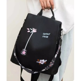 Colibrí alegre Mochila Oxford Impermeable, Con Bordados