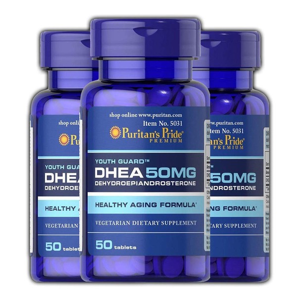 Puritans Pride DHEA (Pack of 3, 50 MG (50 Tabs))