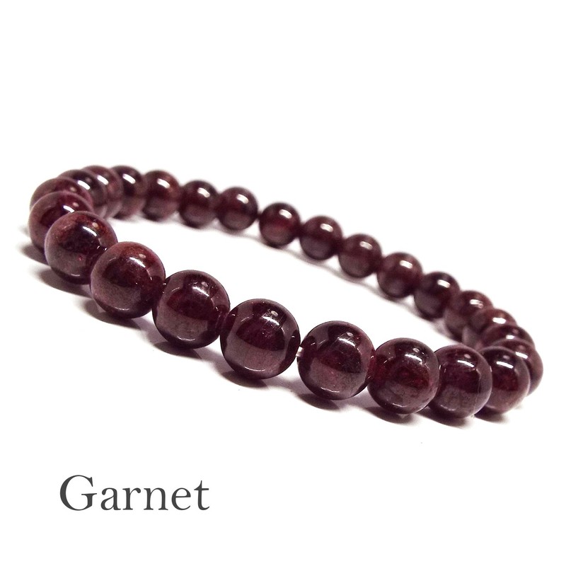 [SION] Natural Stone Bracelet, Garnet, Pomegranite, Approx. 0.3 inches (8