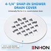 2 Pack 4-1/4 Snap in Shower Drain Cove White,PVC Plastic