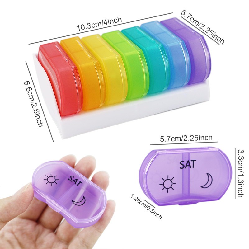 Little Daily Pill Box Case AM PM for 7 Day,
