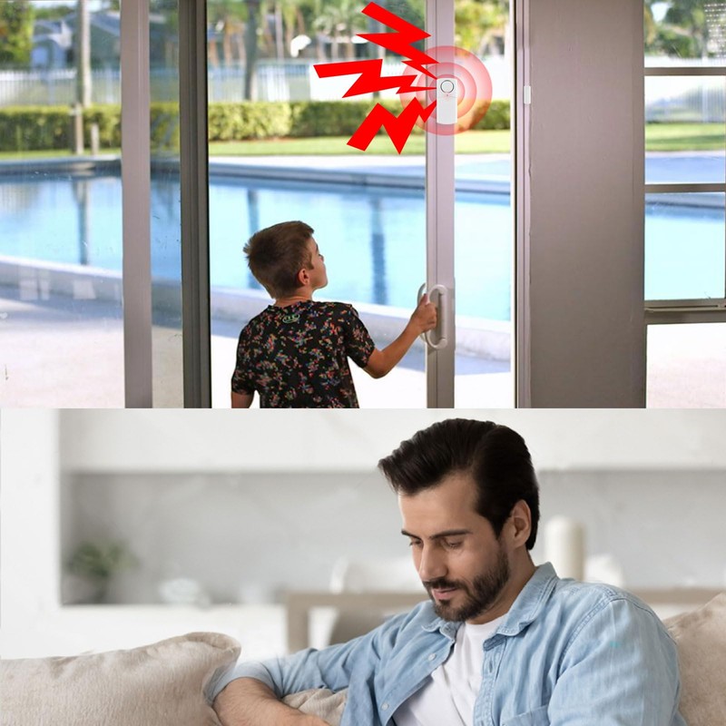 Door Alarm with Remote, Wireless Window Alarms 120DB Open Sensor