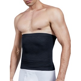 MISS MOLY Men Tummy Control Shapewear Girdle Slimming Belly Belt Waist Band Stomach Binder,Black L