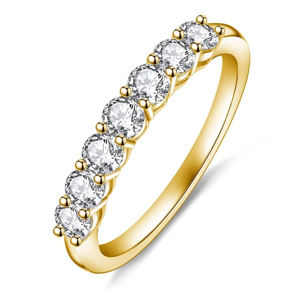 Moissanite Cottage 7 Stones Moissanite Anniversary Rings for Women, 0.7