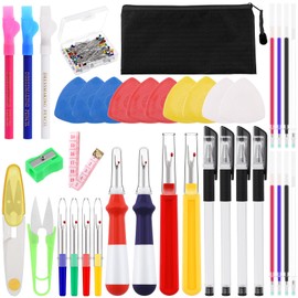 Mardatt 138-Piece Seam Ripper Set Includes Sewing Seam Rippers, Sewing Pins, Thread Remover Kit, Heat Erasable Fabric Refills, Tailors Chalks Seam Sewing Ripper Set for Crafting Removing Embroidery