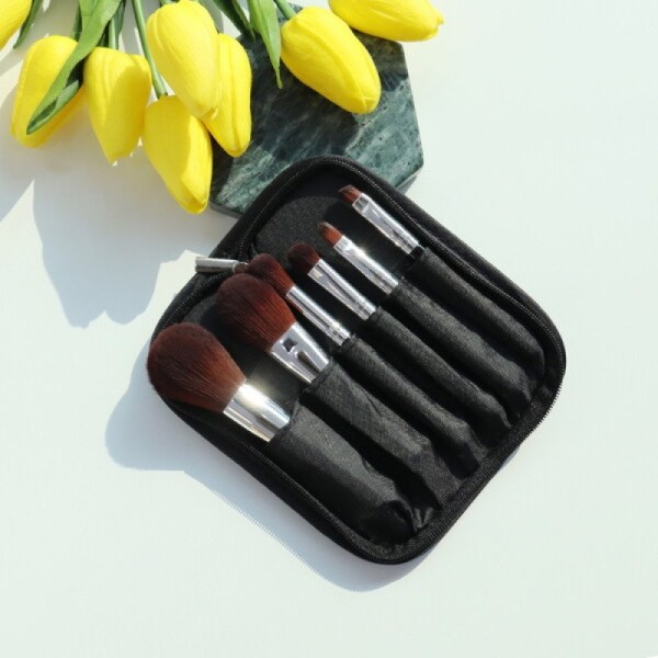 Lollipop Travel Black Mini Brush Set of 6: Portable Powder