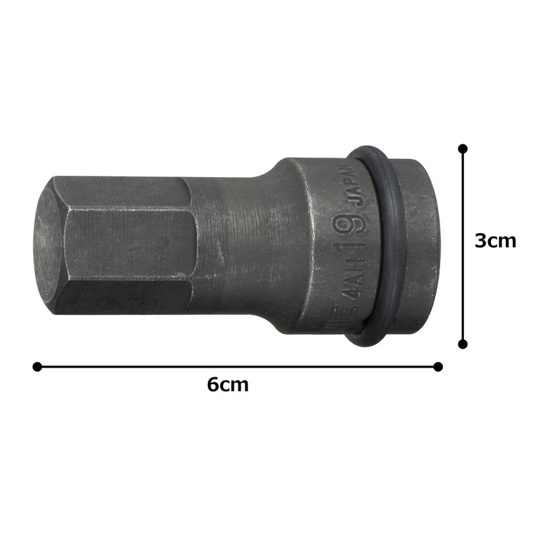 Tone HP4AH-19 Hexagon Socket for Impacts, 0.5 inch (12.7 mm)