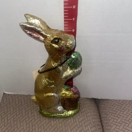 Unbranded Rachel Zoe 11.5" EASTER Gold Bunny Rabbit Faux FOIL CHOCOLATE Eggs Figure Statue
