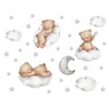 duoyif Wall Sticker Teddy Bear on the Cloud Wall Sticker