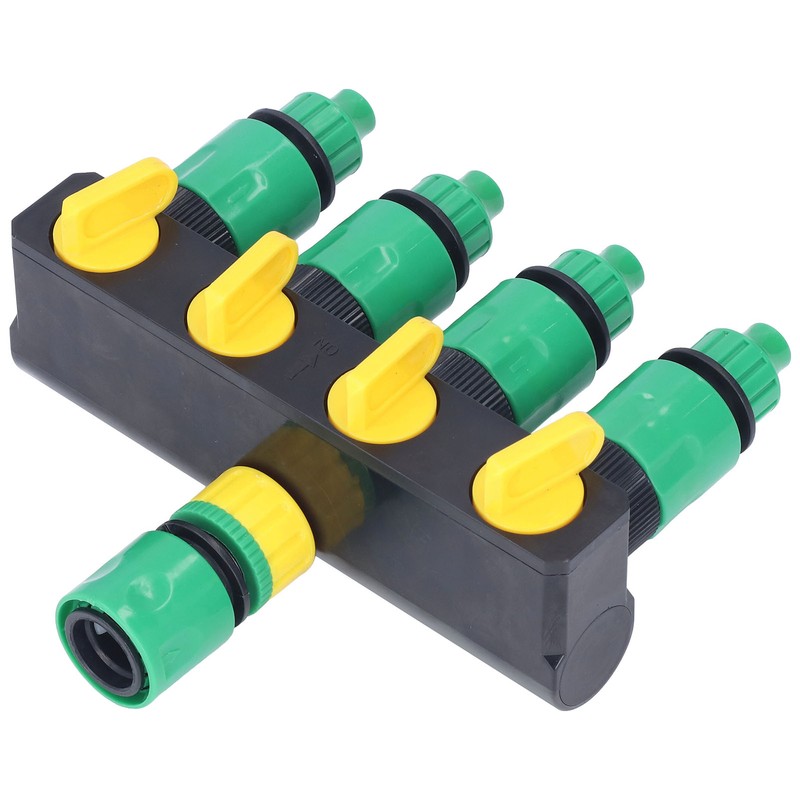 Water Hose Splitter ABS Material 4 Way Stainless Durable Garden