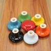 HUAMULAN 15PCS Red Glossy Ceramic Knobs Button Mushroom Round Cabinet