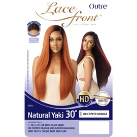 Outre Lace Front Wig Natural Yaki 30" (JET BLACK 1)