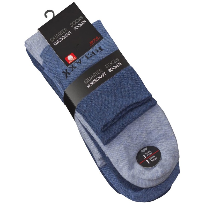 8 Pairs of Mens Socks Quarter "RELAXX, Cotton, Soft Loop