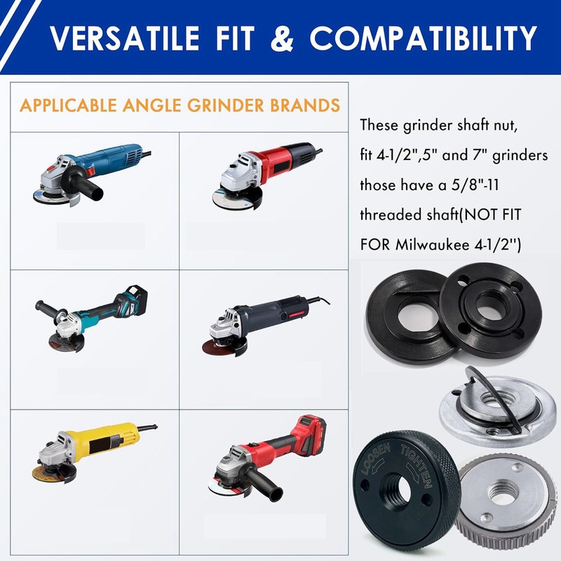 Angle Grinder Lock Nut with Adjustment Pin Wrench Stainless Steel
