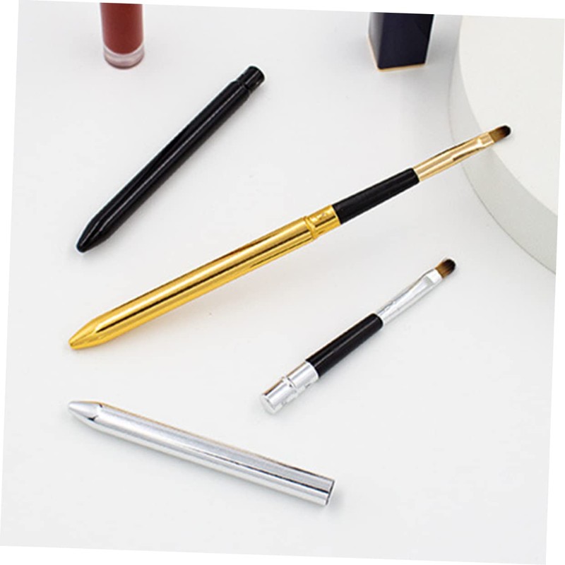 Baluue 6pcs Lip Brush with Covers Portable Makeup Applicators for