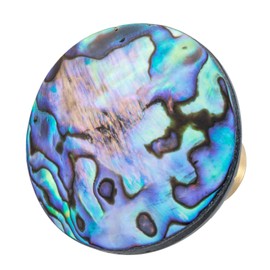 Amogeeli 4pcs Abalone Shell Brass Cabinet Knobs Set with Screws, Decorative Sea Shell Stone Dresser Pull Handle Knob for Drawer Closet Cupboard