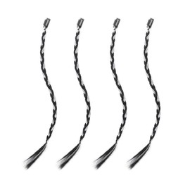 4PCS Braid Hair Extensions,Pick Dye Braided Ponytail Extension,Grey Hairpieces Braided Hair Tie Clips,Simulated Hair Braided Twists for Women Girls Cosplay