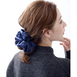 VingTAINE HS-64 Volume, Velour Scrunchie, Hair Accessory, navy