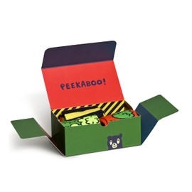 Happy Socks 3-Pack Printed Crew Socks for Kids - Made with Organic Sustainable Cotton - Funny Bear Socks in a Multicolor Gift Box - Size 2-3 Years