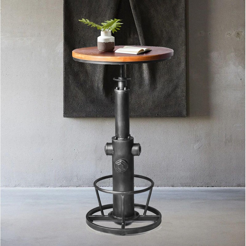 Topower Industrial Bar Table 38.58-48.43" Adjustable Pub Table Kitchen Dining