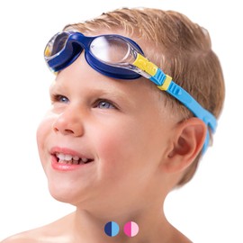Limmys Kids Swimming Goggles for Kids Age 3-12 - Anti-fog Kids Goggles with Adjustable Strap, Flexible Nose Bridge & UV Protection - Goggles Kids with included Protection Case for Storage after Use