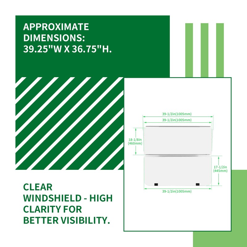 KUAFU Clear Windshield Compatible with 1982-2000.5 Club Car DS Golf